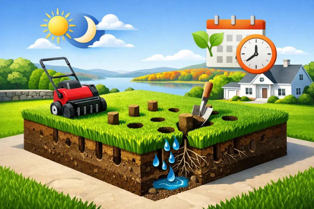 Lawn Aeration Timing for Healthy Connecticut Grass